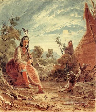 Seth Eastman xx Indiens au camp Peinture à l'huile